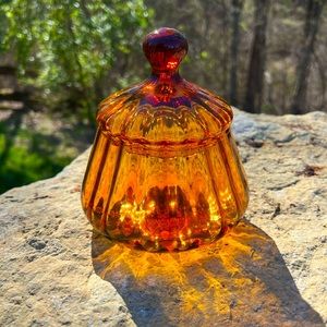 Retro brown glass candy/ nut dish